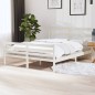 vidaXL Estructura de cama matrimonial madera de pino blanca 135x190 cm
