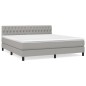 vidaXL Cama box spring con colchón tela gris claro 180x200 cm