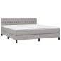 vidaXL Cama box spring con colchón tela gris claro 180x200 cm