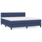 vidaXL Cama box spring con colchón tela azul 160x200 cm vidaXL Cama box spring con colchón tela azul 160x200 cm