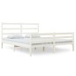 vidaXL Estructura de cama matrimonial madera de pino blanca 135x190 cm
