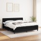 vidaXL Cama box spring con colchón tela negro 160x200 cm vidaXL Cama box spring con colchón tela negro 160x200 cm