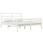vidaXL Estructura de cama matrimonial madera de pino blanca 135x190 cm