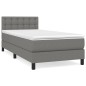 vidaXL Cama box spring con colchón tela gris oscuro 80x200 cm vidaXL Cama box spring con colchón tela gris oscuro 80x200 cm