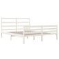 vidaXL Estructura de cama matrimonial madera de pino blanca 135x190 cm