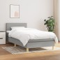 vidaXL Cama box spring con colchón tela gris claro 90x190 cm vidaXL Cama box spring con colchón tela gris claro 90x190 cm