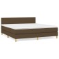 vidaXL Cama box spring con colchón tela marrón oscuro 180x200 cm vidaXL Cama box spring con colchón tela marrón oscuro 180x200 cm