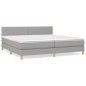 vidaXL Cama box spring con colchón tela gris claro 200x200 cm vidaXL Cama box spring con colchón tela gris claro 200x200 cm