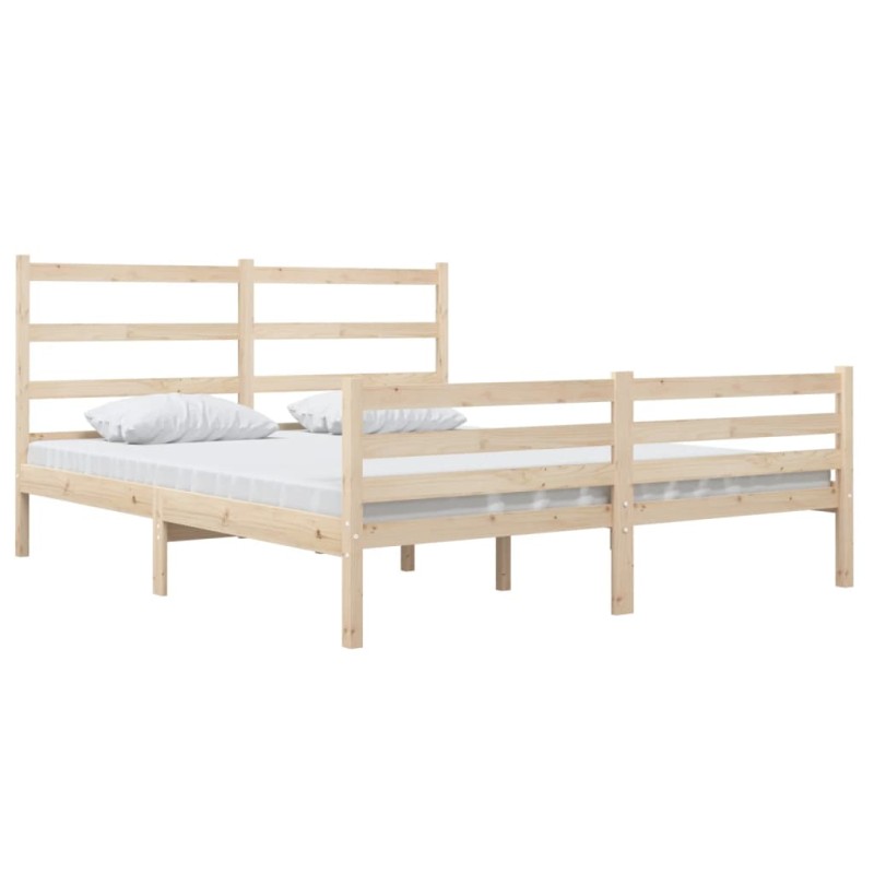 vidaXL Estructura de cama madera maciza de pino 150x200 cm