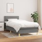 vidaXL Cama box spring con colchón tela gris oscuro 90x200 cm vidaXL Cama box spring con colchón tela gris oscuro 90x200 cm