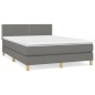 vidaXL Cama box spring con colchón tela gris oscuro 140x200 cm vidaXL Cama box spring con colchón tela gris oscuro 140x200 cm