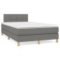 vidaXL Cama box spring con colchón tela gris oscuro 120x200 cm vidaXL Cama box spring con colchón tela gris oscuro 120x200 cm