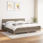 vidaXL Cama box spring con colchón tela gris taupe 200x200 cm vidaXL Cama box spring con colchón tela gris taupe 200x200 cm