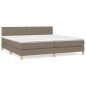 vidaXL Cama box spring con colchón tela gris taupe 200x200 cm vidaXL Cama box spring con colchón tela gris taupe 200x200 cm