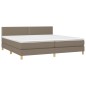 vidaXL Cama box spring con colchón tela gris taupe 200x200 cm vidaXL Cama box spring con colchón tela gris taupe 200x200 cm