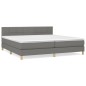 vidaXL Cama box spring con colchón tela gris oscuro 200x200 cm vidaXL Cama box spring con colchón tela gris oscuro 200x200 cm