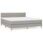 vidaXL Cama box spring con colchón tela gris claro 180x200 cm vidaXL Cama box spring con colchón tela gris claro 180x200 cm