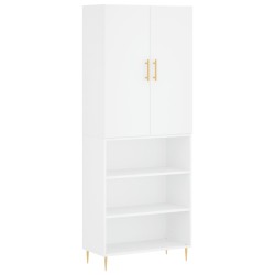 vidaXL Aparador alto madera contrachapada blanco 69,5x34x180 cm