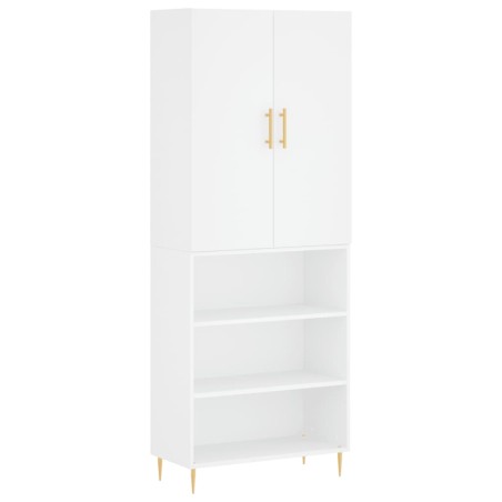 vidaXL Aparador alto madera contrachapada blanco 69,5x34x180 cm