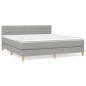 vidaXL Cama box spring con colchón tela gris claro 160x200 cm