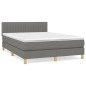 vidaXL Cama box spring con colchón tela gris oscuro 140x190 cm vidaXL Cama box spring con colchón tela gris oscuro 140x190 cm