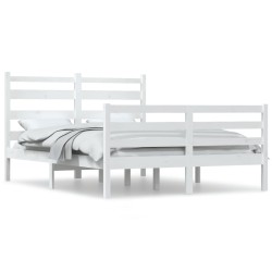 vidaXL Estructura de cama de madera maciza de pino blanco 160x200 cm