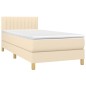 vidaXL Cama box spring con colchón tela color crema 100x200 cm