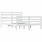 vidaXL Estructura de cama de madera maciza de pino blanco 160x200 cm vidaXL Estructura de cama de madera maciza de pino blanco 160x200 cm