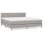 vidaXL Cama box spring con colchón tela gris claro 180x200 cm