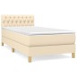 vidaXL Cama box spring con colchón tela color crema 90x190 cm vidaXL Cama box spring con colchón tela color crema 90x190 cm