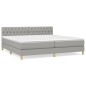 vidaXL Cama box spring con colchón tela gris claro 200x200 cm vidaXL Cama box spring con colchón tela gris claro 200x200 cm