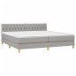 vidaXL Cama box spring con colchón tela gris claro 200x200 cm vidaXL Cama box spring con colchón tela gris claro 200x200 cm