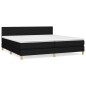 vidaXL Cama box spring con colchón tela negro 200x200 cm vidaXL Cama box spring con colchón tela negro 200x200 cm