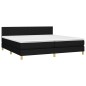 vidaXL Cama box spring con colchón tela negro 200x200 cm vidaXL Cama box spring con colchón tela negro 200x200 cm
