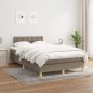 vidaXL Cama box spring con colchón tela gris taupe 120x200 cm vidaXL Cama box spring con colchón tela gris taupe 120x200 cm