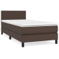 vidaXL Cama box spring con colchón cuero sintético marrón 90x200 cm vidaXL Cama box spring con colchón cuero sintético marrón 90x200 cm