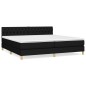 vidaXL Cama box spring con colchón tela negro 200x200 cm vidaXL Cama box spring con colchón tela negro 200x200 cm