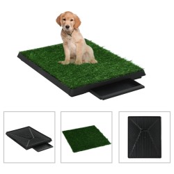 vidaXL Inodoros mascotas con bandeja césped artificial 2 uds 63x50x7cm