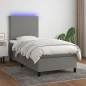 vidaXL Cama box spring colchón y luces LED tela gris oscuro 80x200 cm vidaXL Cama box spring colchón y luces LED tela gris oscuro 80x200 cm