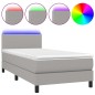 vidaXL Cama box spring con colchón tela y LED gris claro 90x190 cm vidaXL Cama box spring con colchón tela y LED gris claro 90x190 cm