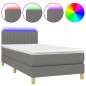 vidaXL Cama box spring con colchón y LED tela gris oscuro 100x200 cm vidaXL Cama box spring con colchón y LED tela gris oscuro 100x200 cm