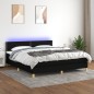 vidaXL Cama box spring con colchón LED tela negro 180x200 cm vidaXL Cama box spring con colchón LED tela negro 180x200 cm