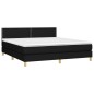 vidaXL Cama box spring con colchón LED tela negro 180x200 cm vidaXL Cama box spring con colchón LED tela negro 180x200 cm