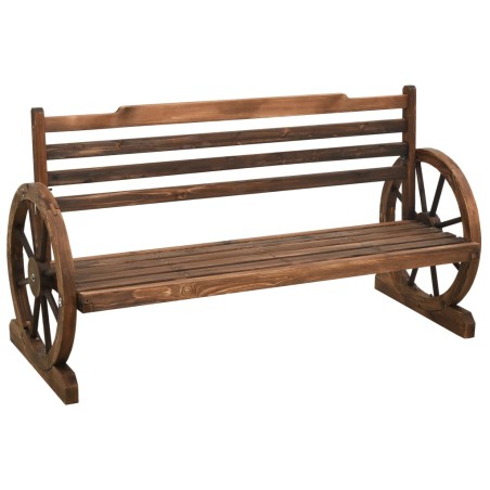 vidaXL Banco de jardín madera maciza de abeto 142 cm