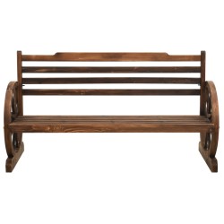 vidaXL Banco de jardín madera maciza de abeto 142 cm