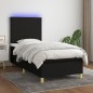 vidaXL Cama box spring colchón y luces LED tela negro 100x200 cm vidaXL Cama box spring colchón y luces LED tela negro 100x200 cm