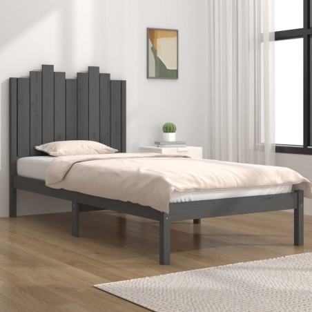 vidaXL Estructura de cama de madera maciza de pino gris 100x200 cm