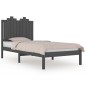 vidaXL Estructura de cama de madera maciza de pino gris 100x200 cm vidaXL Estructura de cama de madera maciza de pino gris 100x200 cm