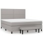 vidaXL Cama box spring con colchón tela gris claro 160x200 cm