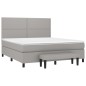 vidaXL Cama box spring con colchón tela gris claro 160x200 cm